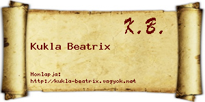 Kukla Beatrix névjegykártya